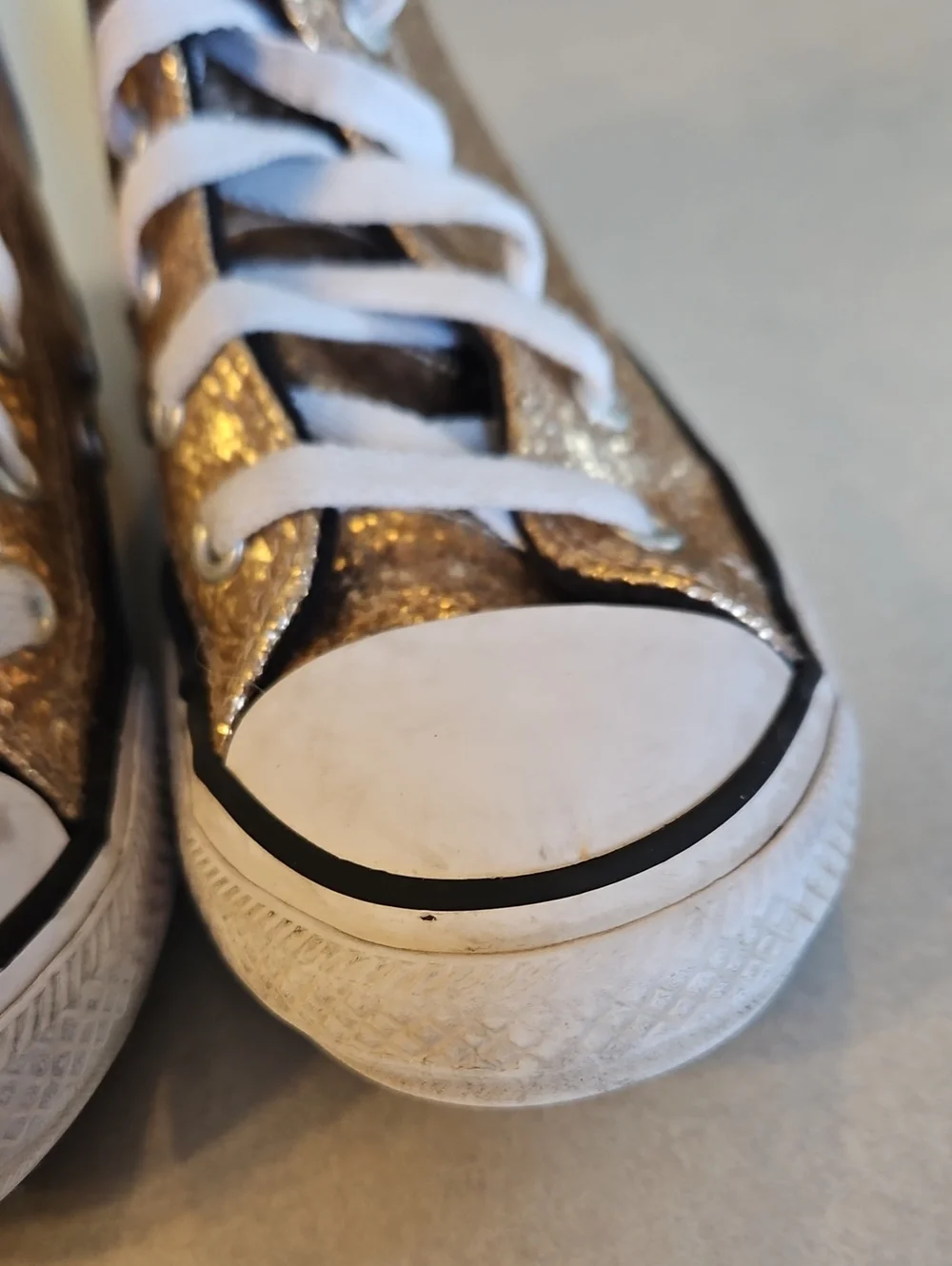Youth Gold High Top Converse Sneakers